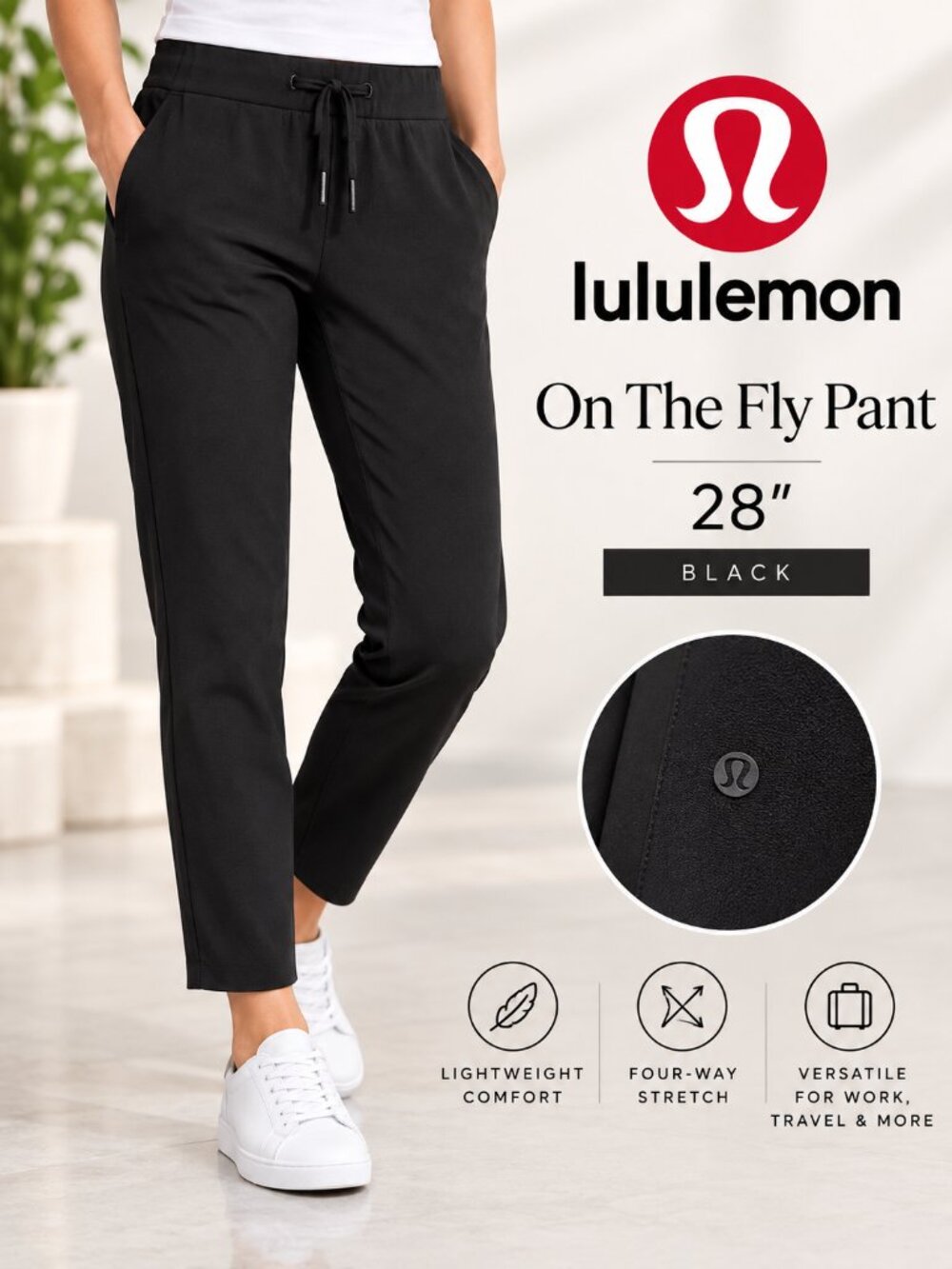 Lululemon On The Fly Pant *28" Black